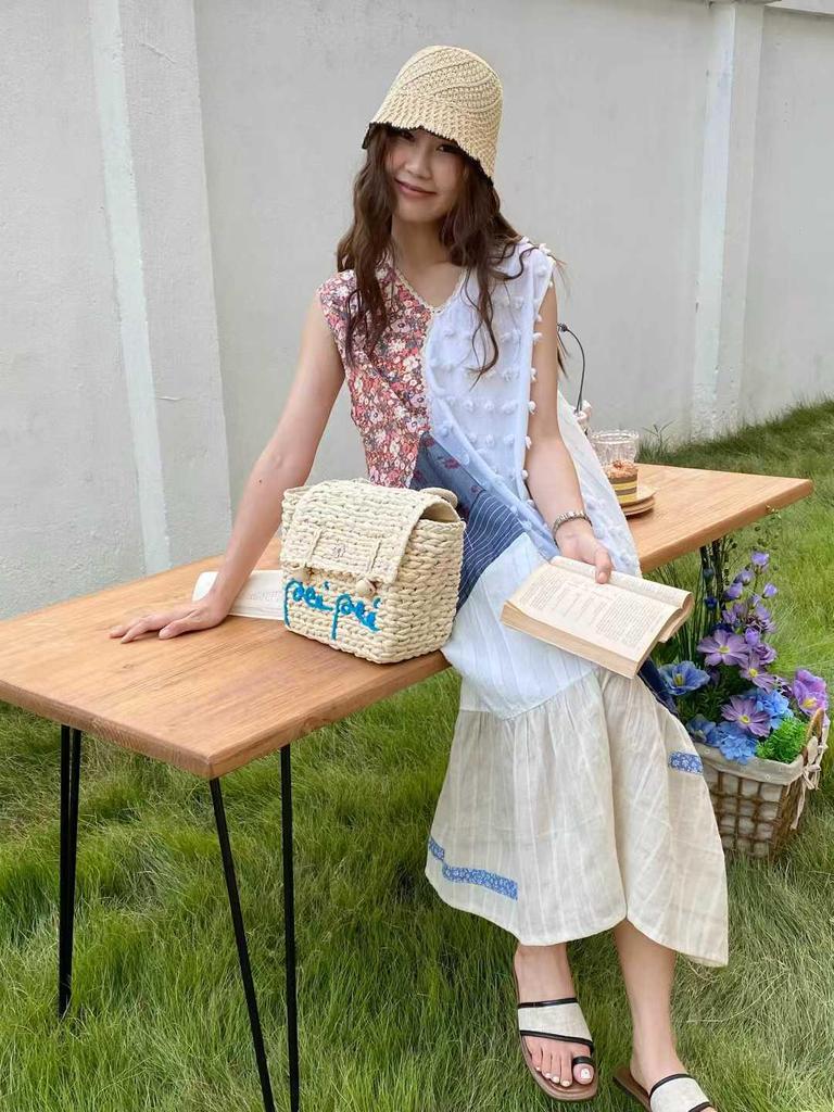 Floral Patchwork Layered Vest Dress - Spring/Summer 2026 Long Skirt