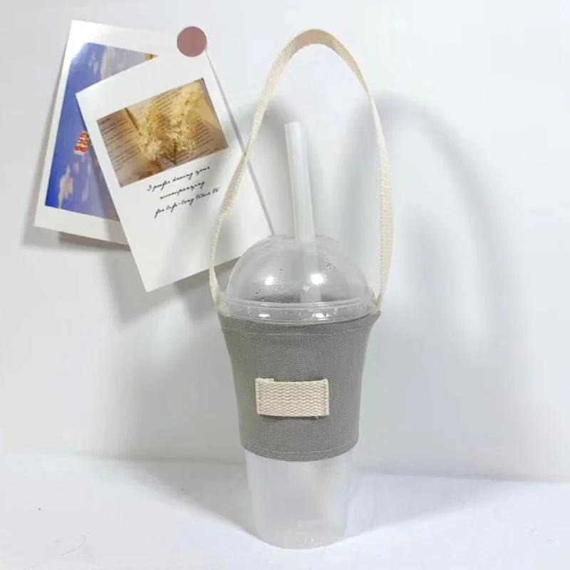 Beverage Cup Tote Bag Mug Sleeve Wrap Colorful Canvas Easy-take Cup Set Beverage Cup Bag Durable Handmade Canvas Cup Bag Home