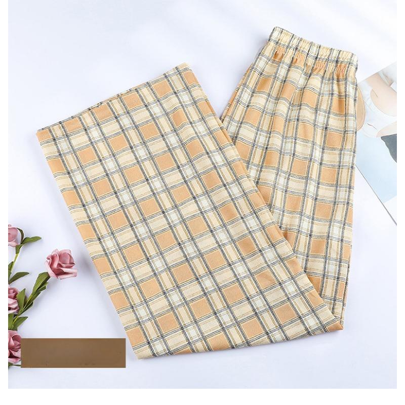 Plaid Pants Women's Summer Thin Section Loose Straight-leg Slimming All-match Casual Pants High Waist Drape Wide-leg Pants