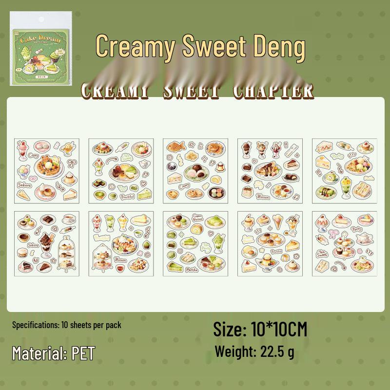 Yuxian Sweet Fun Food Time Retro Watercolor Stickers