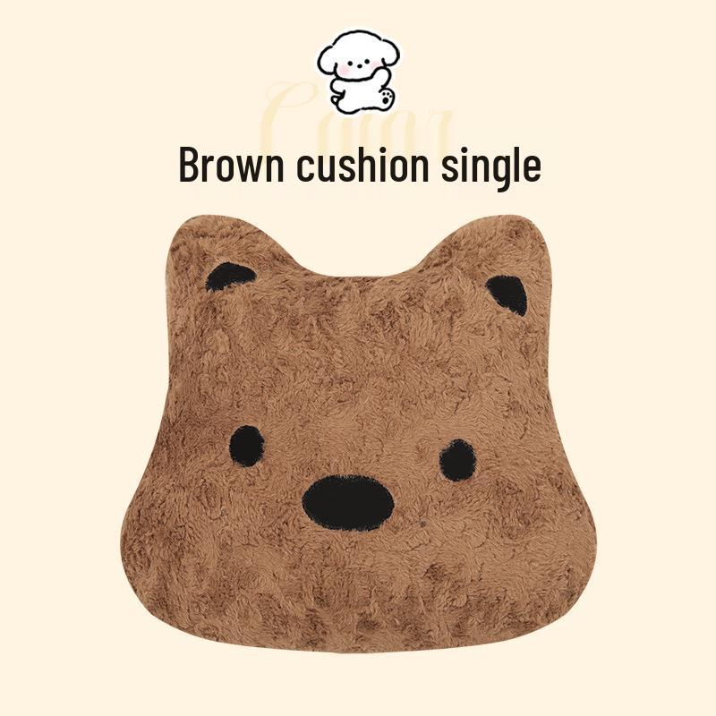 West Highland Cartoon Puppy Plush Car Seat Cushion - Winter Warmth Universal Cover