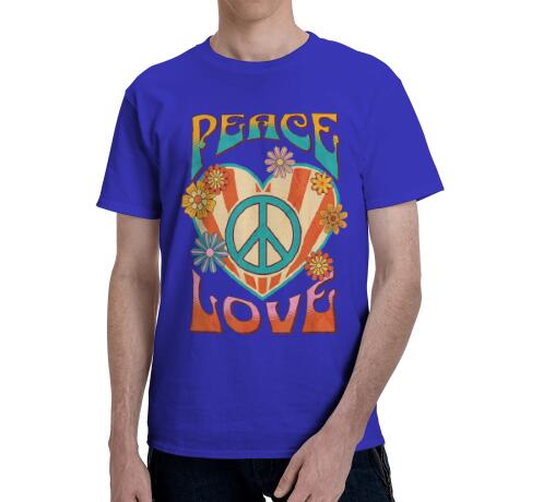 Peace Love Peace Sign 60s 70s Hippie Style Tshirt Unisex Clothing Cotton Casual Daily Four Seasons Tees Shirts For Unisex