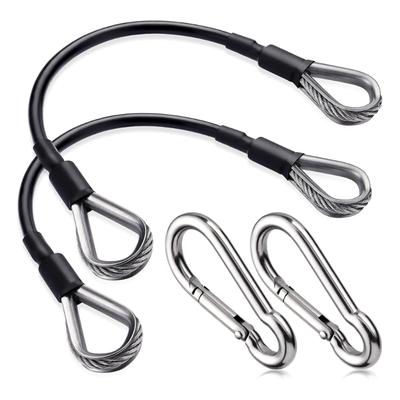 2Pcs Heavy Duty Pulley Cable Fitness Extension Rope Replacement Gym Cable with Carabiner for Home Gym Machine Accessory