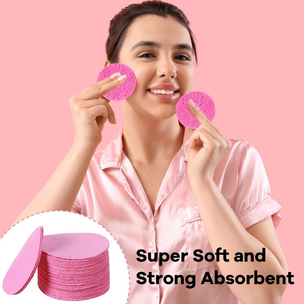 10 packs of compressed facial sponges, suitable for daily cleansing and gentle exfoliation, 100% natural cellulose beauty sponge