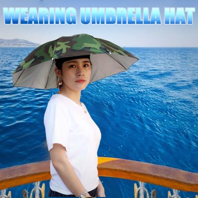 Portable Rain Umbrella Hat Foldable Outdoor Pesca Sun Shade Cap Waterproof Camping Fishing Headwear Cap Anti-Sun Beach Head Hats