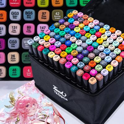 120 Colors Oily Art Marker Pen Set for Draw Double Headed Sketching Oily Tip Based Markers Graffiti Manga School Art Supplies