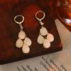 Classic Ear Buckle Anti-allergic Real Gold Electroplated Zircon Opal Earrings for Women