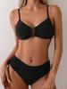2025 Solid Color Two-Piece Bikini European & American Style
