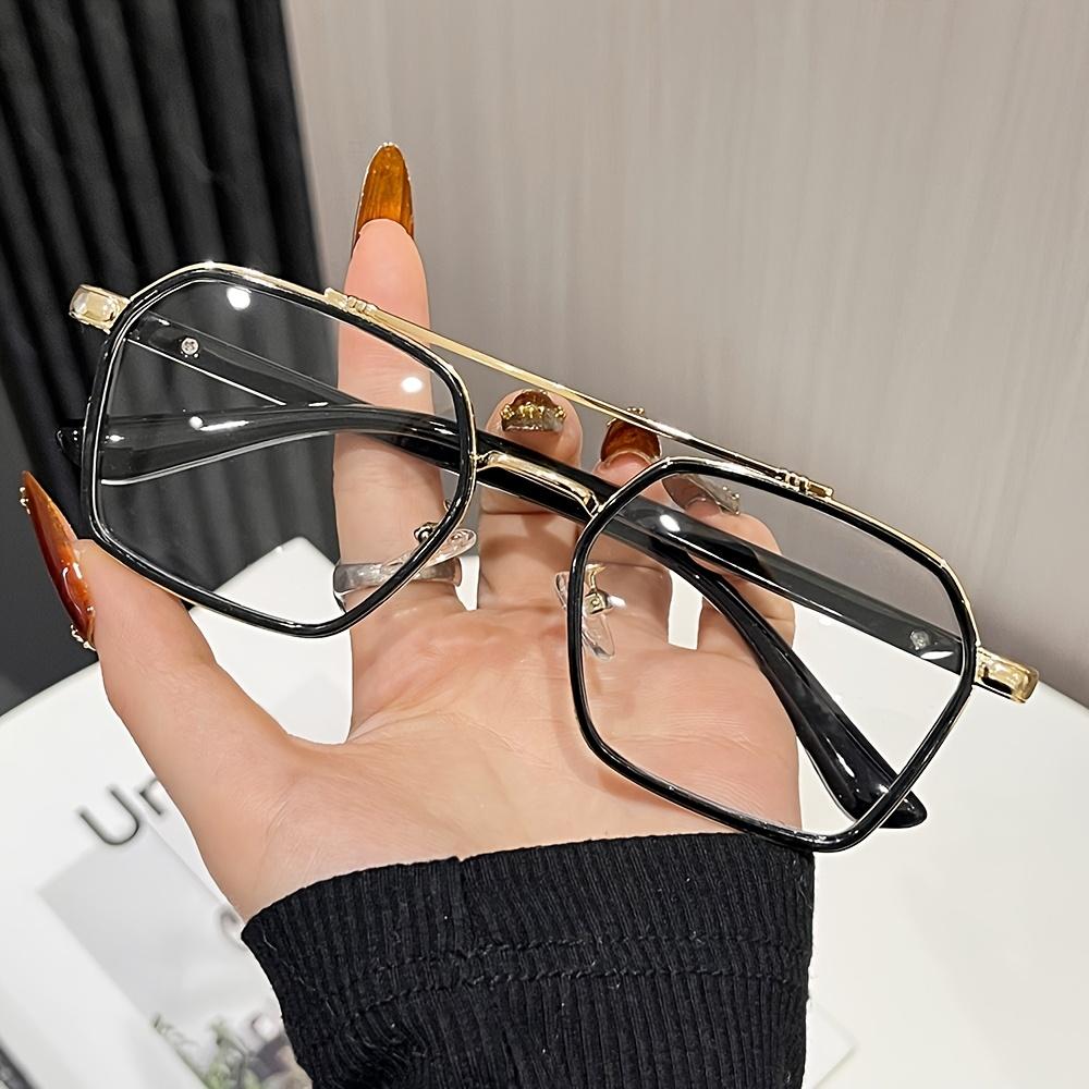 1 Pair Retro Geometric Full-Rim Glasses Unisex Fashion Eyewear for Casual & Formal Wear Ideal Gift Vintage Style Glasses