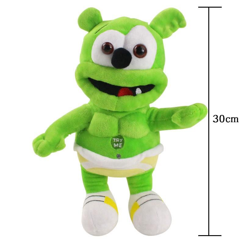 30cm Musical Gummy Bear Plush Toy Soft Stuffed Animal Kids Adults Sound-Activated Singing Gift