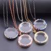 25/30/35/40 mm Locket Pendant Necklace For Women Men Accessories Rhinestone Cage Floating Locket Charms Necklaces Chain On Neck
