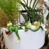 Frogs Statues Pot Huggers Decorations for Plant,Miniature Frogs Figurine Garden Decors Outdoor Plant Hangers Decors