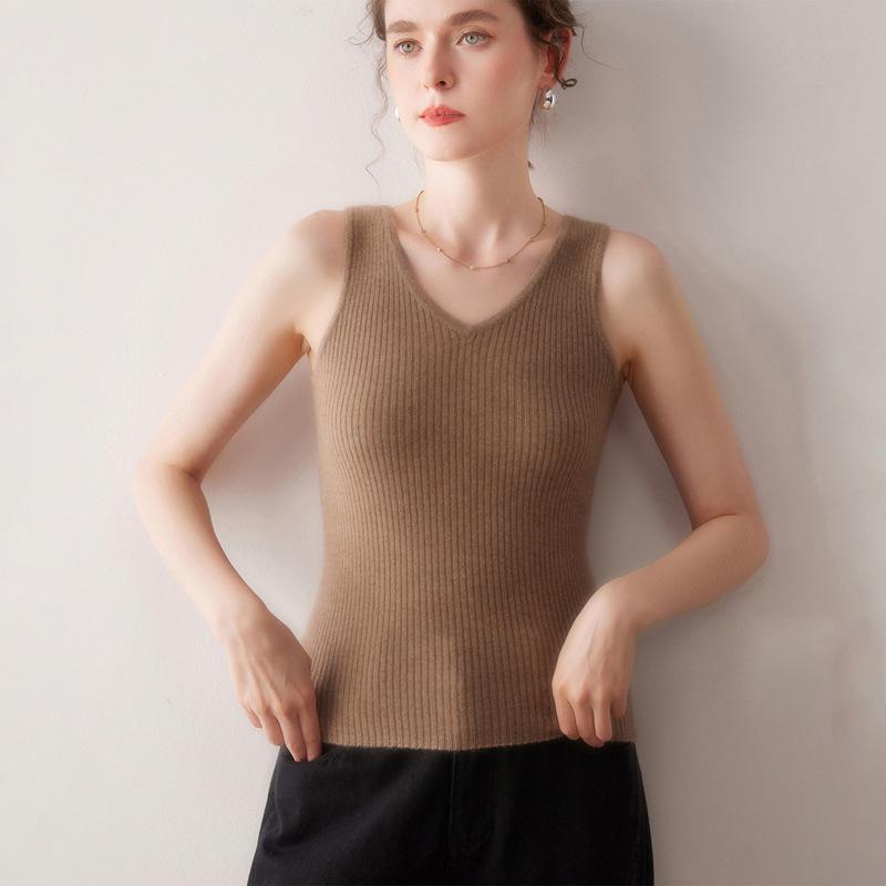 Lekasha Women's Cashmere Knit Sleeveless Camisole