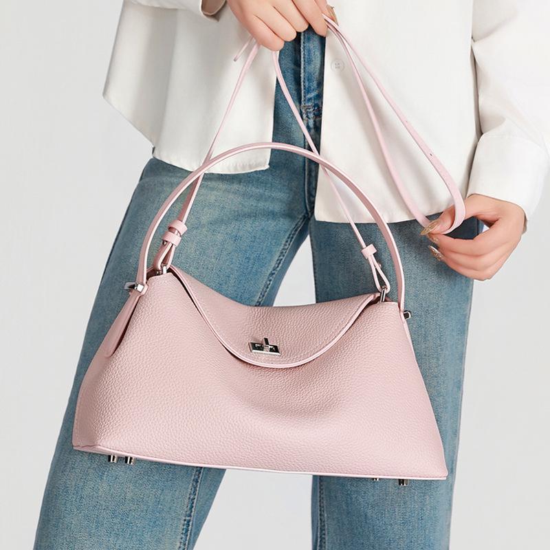 Single-shoulder Crossbody Bag, Genuine Leather Handbag, Simple and Fashionable, Versatile Accessory.