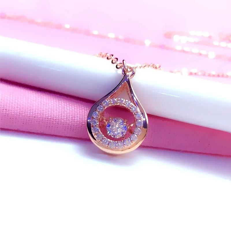 Inlaid Zircon Smart Shiny Pendant Light Luxury Foreign Purple Gold Plated Rose Gold