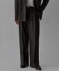 BOWLOW PRODUCT Wool Blend Semi-Wide Double-Pleat Slacks [Charcoal]