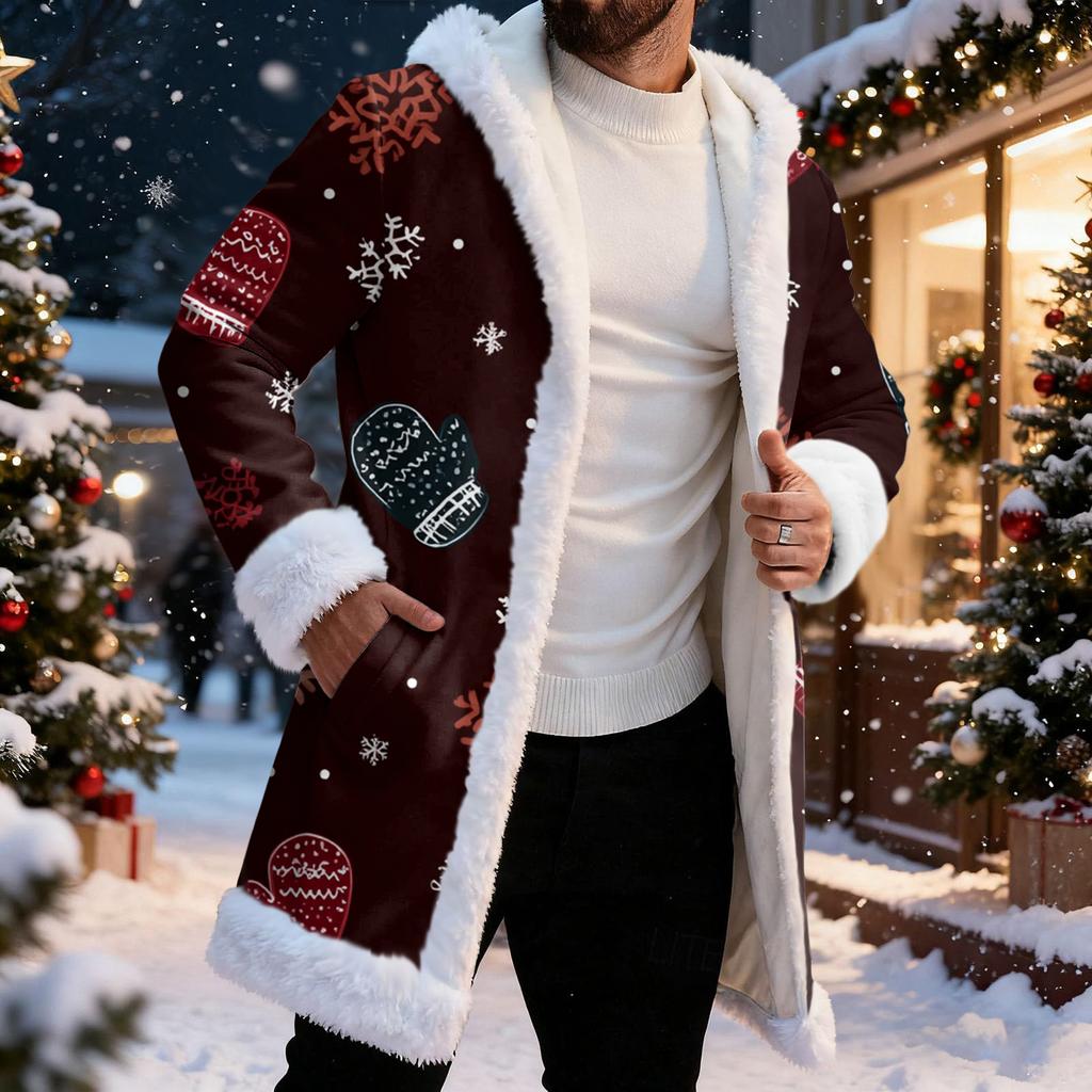 Erkek Günlük Noel Baskılı Ceket