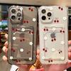 Card Holder Cherry Phone Case For iPhone 13 Funda iPhone 11 16E 16 14 15 Pro Max 12 XR X Xs 7 8 Plus SE Shockproof Silicon Cover