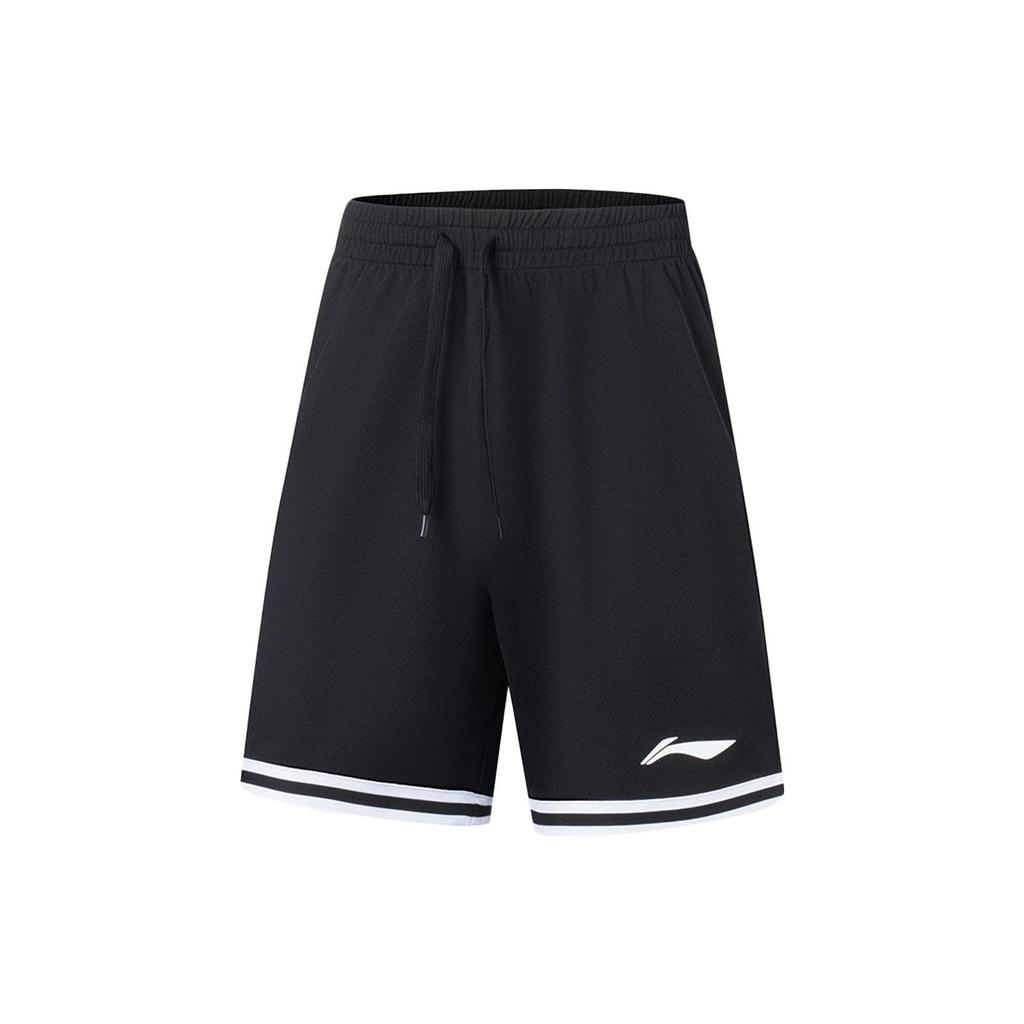 Li Ning Sports Basketball Collection Basketball Suit Men's Black And White Woven Ribbon. AATT001-6