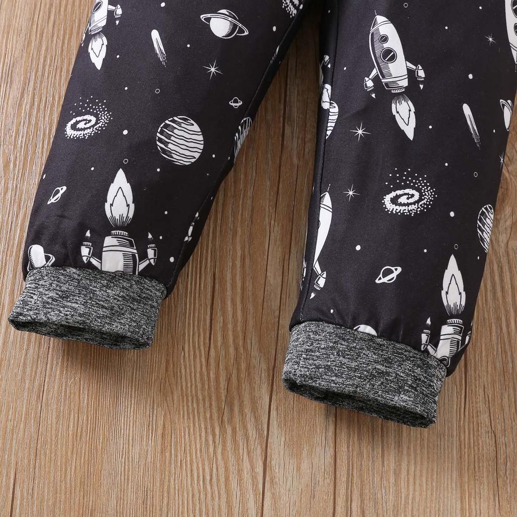 Kids Boys 2 Piece Outfit Spring Fall Astronaut Space Print Long Sleeve Hoodie Sweatshirt With Long Pants Fashion Children Clothing Set