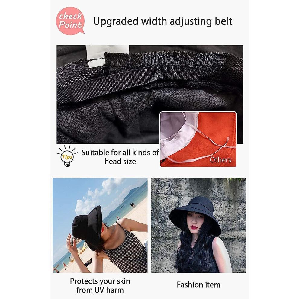Wide Brim Bucket Hat - UPF50+ Protection Travel Beach Sun Hat with Semi-Rigid Adjustable Foldable Brim