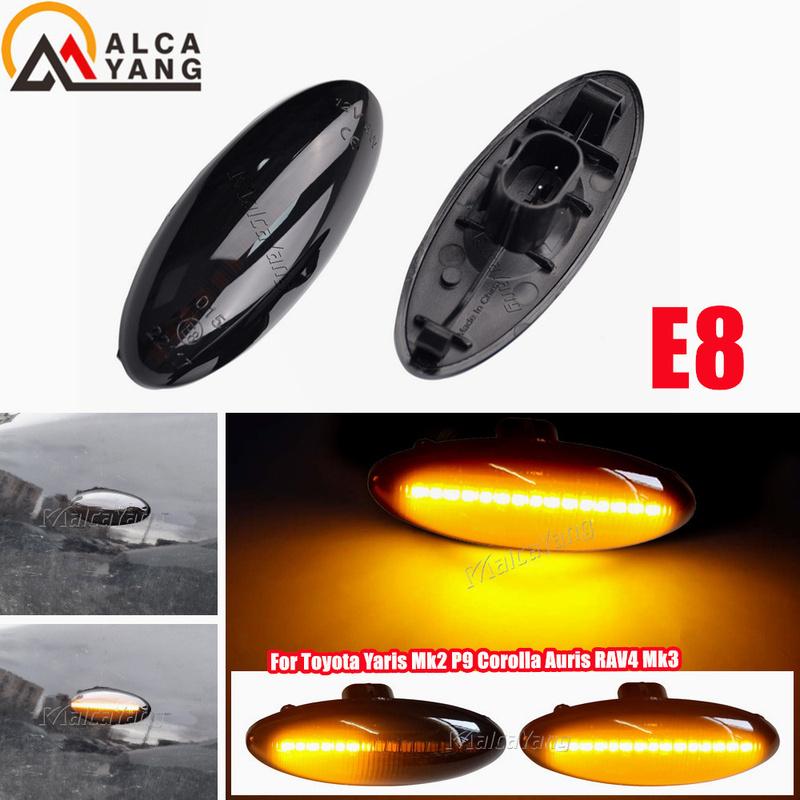 2 pieces Led Dynamic Side Marker Turn Signal Lights Sequential Blinker For Toyota Yaris Mk2 P9 RAV4 Mk3 ACA3/ALA3 Auris Mk1 E15