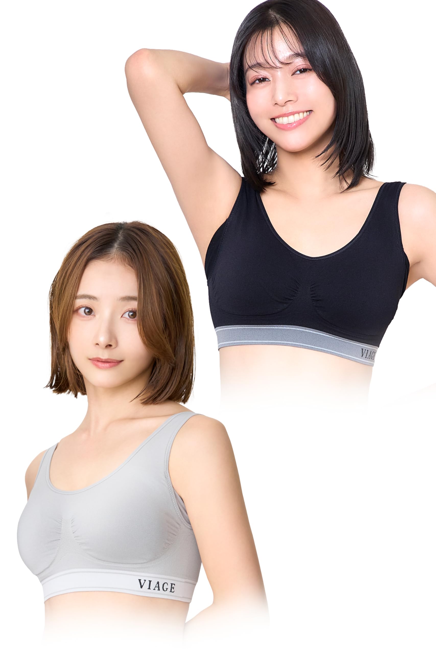 

VIAGE Beauty Up Ночной набор из 2 штук Доступен в 6 вариантах Конструкция с высокой компрессией под мышками на бюстгальтере без ощущения стеснения, (Черный Серый/Холодный серый, M) размеры, дизайн,