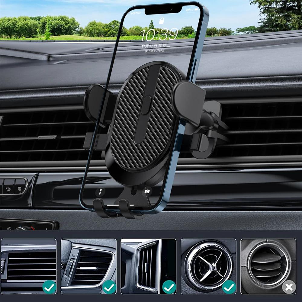 Universal Car Phone Holder Stand Auto Clamp Strong Grip 360 Rotatable Air Vent Car Bracket For iPhone Pro Max Samsung All Phones
