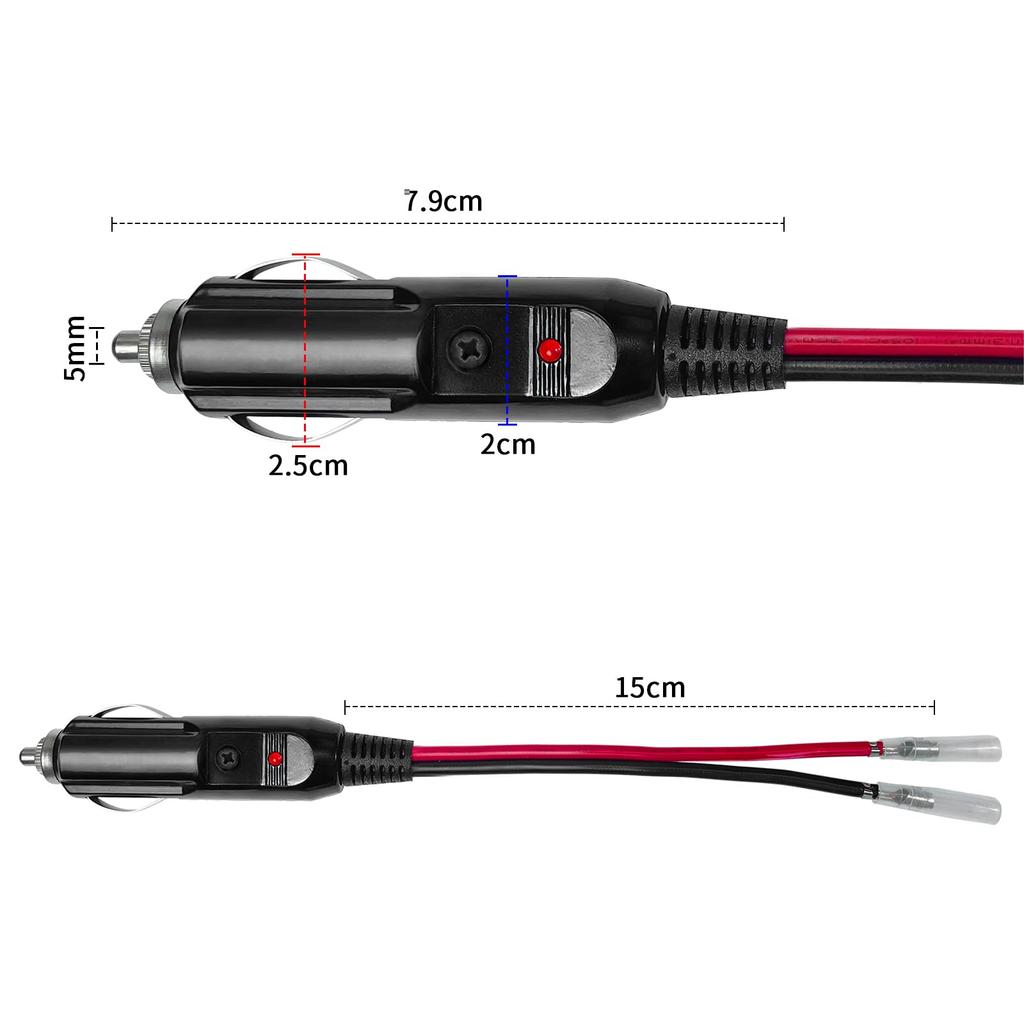 Dongge Autoersatz / 24V Zigarettenanzünderstecker und Zuleitung und Verkabelung einseitig