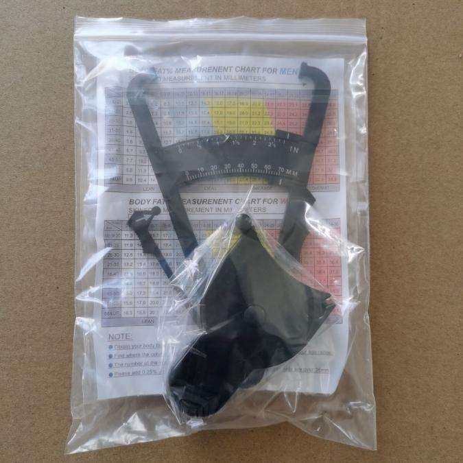 Body fat caliper and Waist Measurement Tape set - handheld fat caliper and tape combination, portable fitness measuring tool чёрный