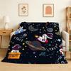 Outer Space Spaceship Astronaut Rocket Throw 240g Lightweight Flannel Blanket, Soft Skin Throw Blanket for Sofa Bedroom
