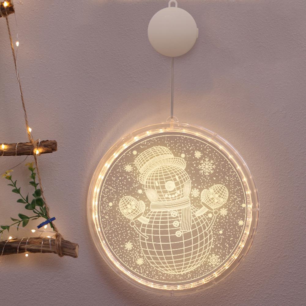 Christmas Lights 3D Hanging Lights Room Decoration Modeling Bedroom Holiday Decoration Window Snowman