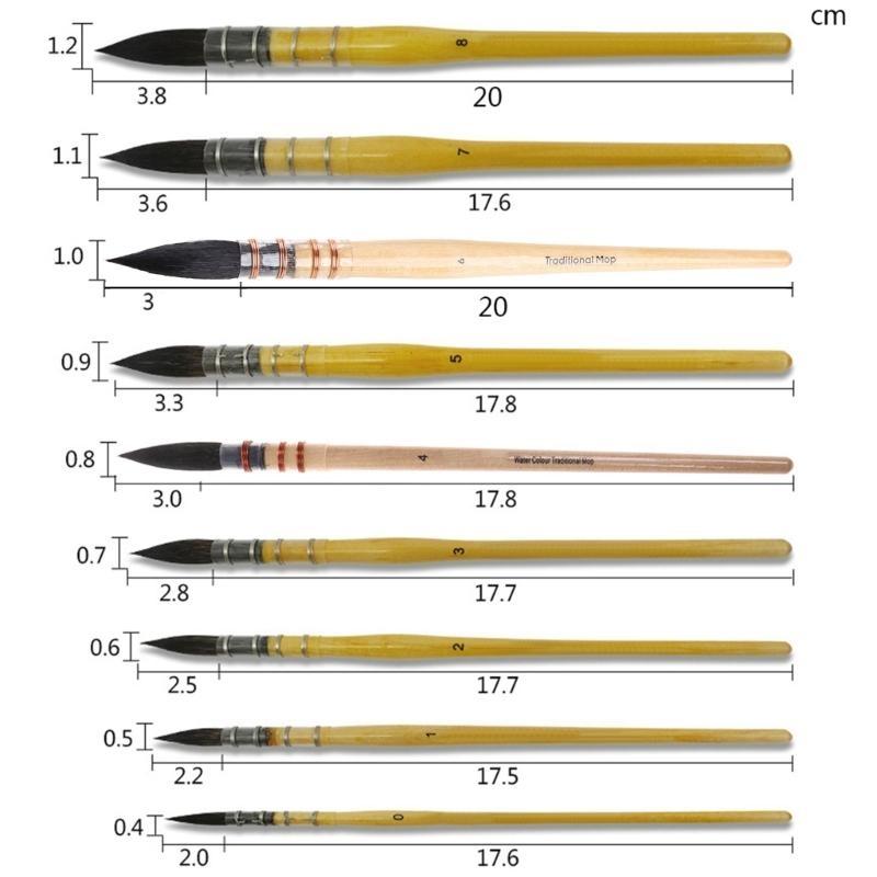 W89C Handmade Watercolor Paint Brush Squirrel Hair for Multi Purpose Painting Artist Professional Brush Calligraphy Writing
