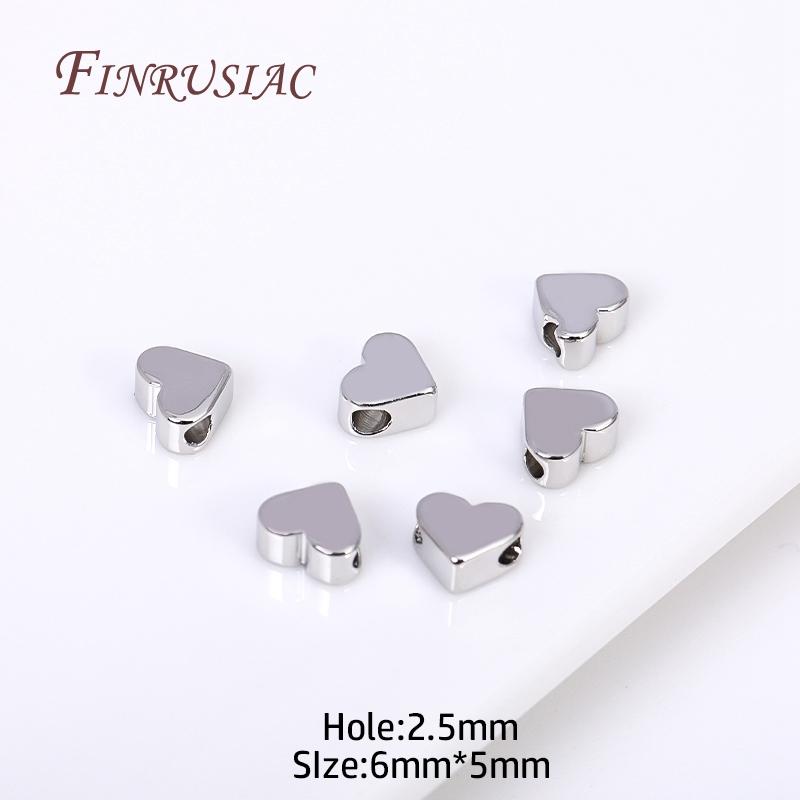 18K Gold Plated Heart Beads,Metal Heart Spacer Beads Bracelet Beads For DIY Jewelry Making Accessories,6x5MM,Hole Size 2.5MM