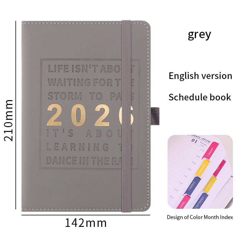 Cross-Border Exclusive 2026 A5 Hardcover Planner & Diary: English Edition Calendar & Efficiency Handbook