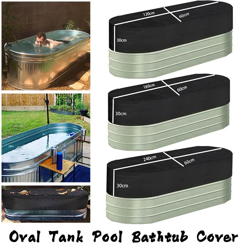 Outdoor Oval Stock Tank Pool Cover Swimming Pool Cover Waterproof Stock Tank Cover With Storage Bag Oxford Bathtub SPA Cover