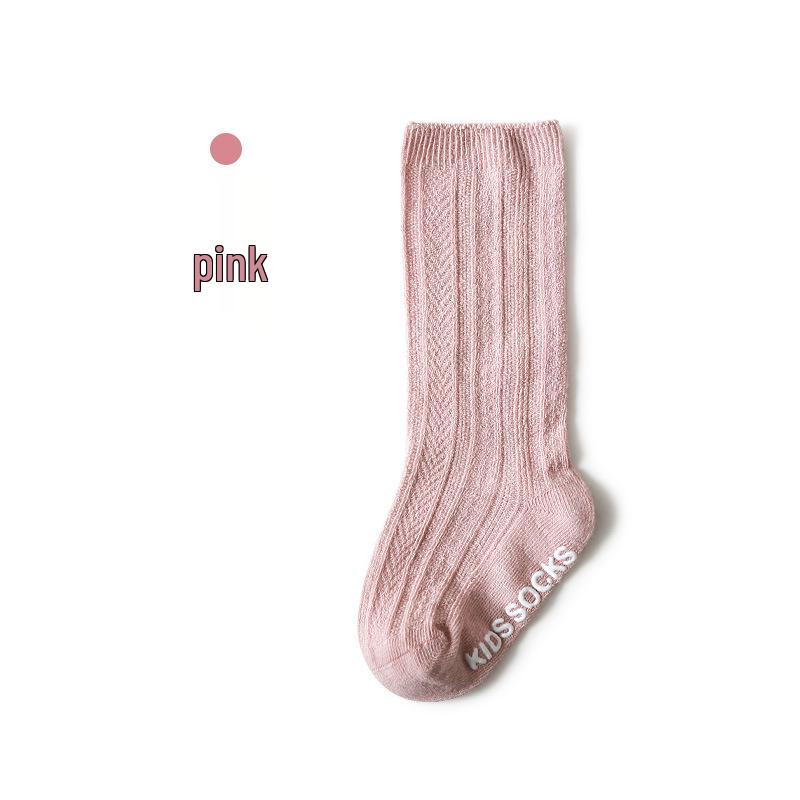 Summer Non-Slip Baby Floor Socks - Solid Color Mid-Tube for Boys & Girls