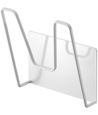 Yamazaki Jitsugyo 5140 Magnetic Pot Lid Holder White Tower Floating Storage Easy Installation Approx. W13.5XD7XH14cm