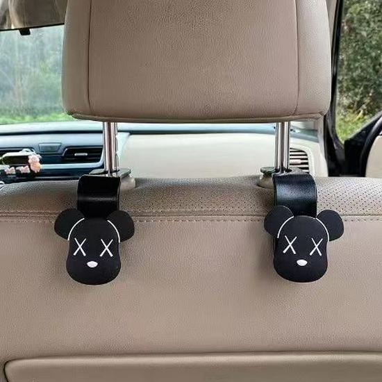 Universal Cute Cartoon Car Seat Back Hook - No Installation, Multipurpose, Strong Load Bearing