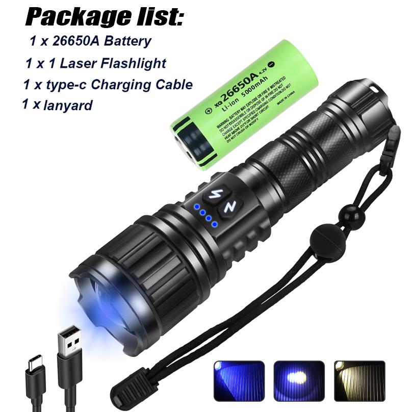 100000LM Super Bright Long Range LED Flashlight Tactical Flashlight Outdoor Waterproof Flashlight Camping Lantern Torch