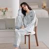 2025 Women's Pure Cotton Long Sleeve Cardigan Pajamas - Spring/Autumn, Loose Fit, Plus Size, Wearable Outdoors