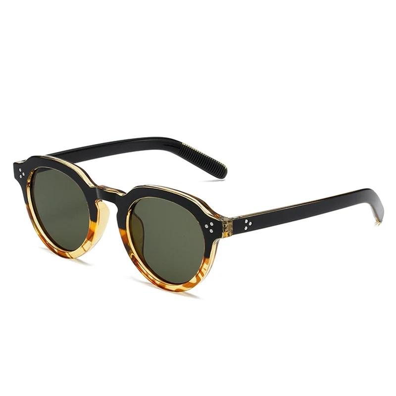 

Oval Sunglasses Women Fashion Clear Black Orange Shades Retro Rivets Men Punk Trending Sun Glasses UV400 As the picture