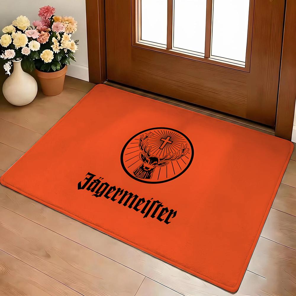 Fashion Drinks J-Jagermeister Floor Mat Eco Flannel Doormat Non-Slip Odorless Indoor Soft Short Plush Floor Rug