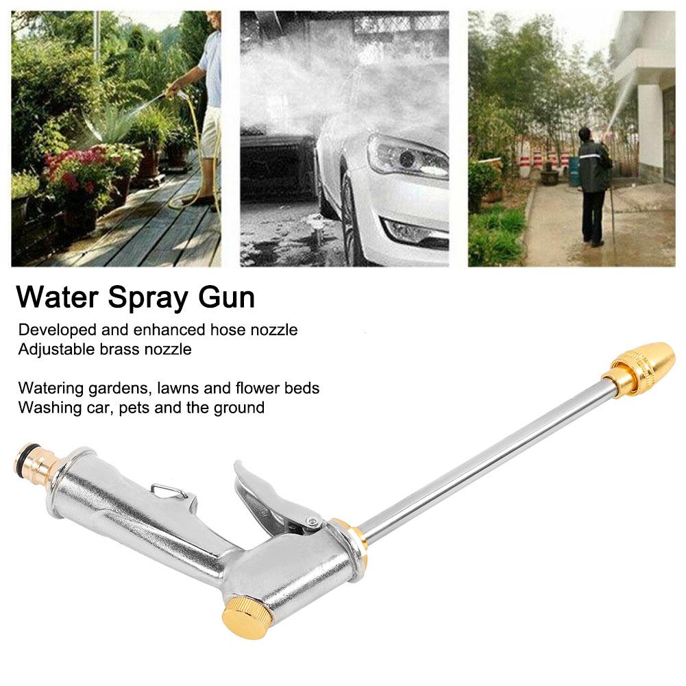 Hochdruck-Wasserspritzpistole, langer Schlauch, Messingdüse, verstellbar, für Autowäsche, Gartenbewässerung