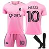 Kinderen Miami Messi Voetbalshirt Set Sneldrogend Ademend Voetbal Trainingsset Kinderen Sportkleding