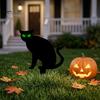 Durable Halloween Yard Signs Garden Stake, Black Cat Sign with Glow-in-the-dark Easy Installation Stakes Eyes, Waterproof Spooky Ghost Silhouette for