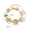Trendy Women Multi Charms Enamel Bracelet Waterproof 18k Gold Stainless Steel Colorful Star Heart Beetle Shell Dainty Bracelets