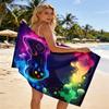 1pc Game Controller Beach Towel Neon Joystick Print Gamer Design Quick Dry Soft Bath Towel For Boys Men Video Game Lover