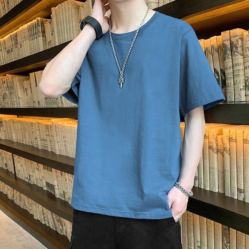 Maglietta da Uomo alla Moda a Maniche Corte Girocollo Casual Monocolore - Stile Unisex