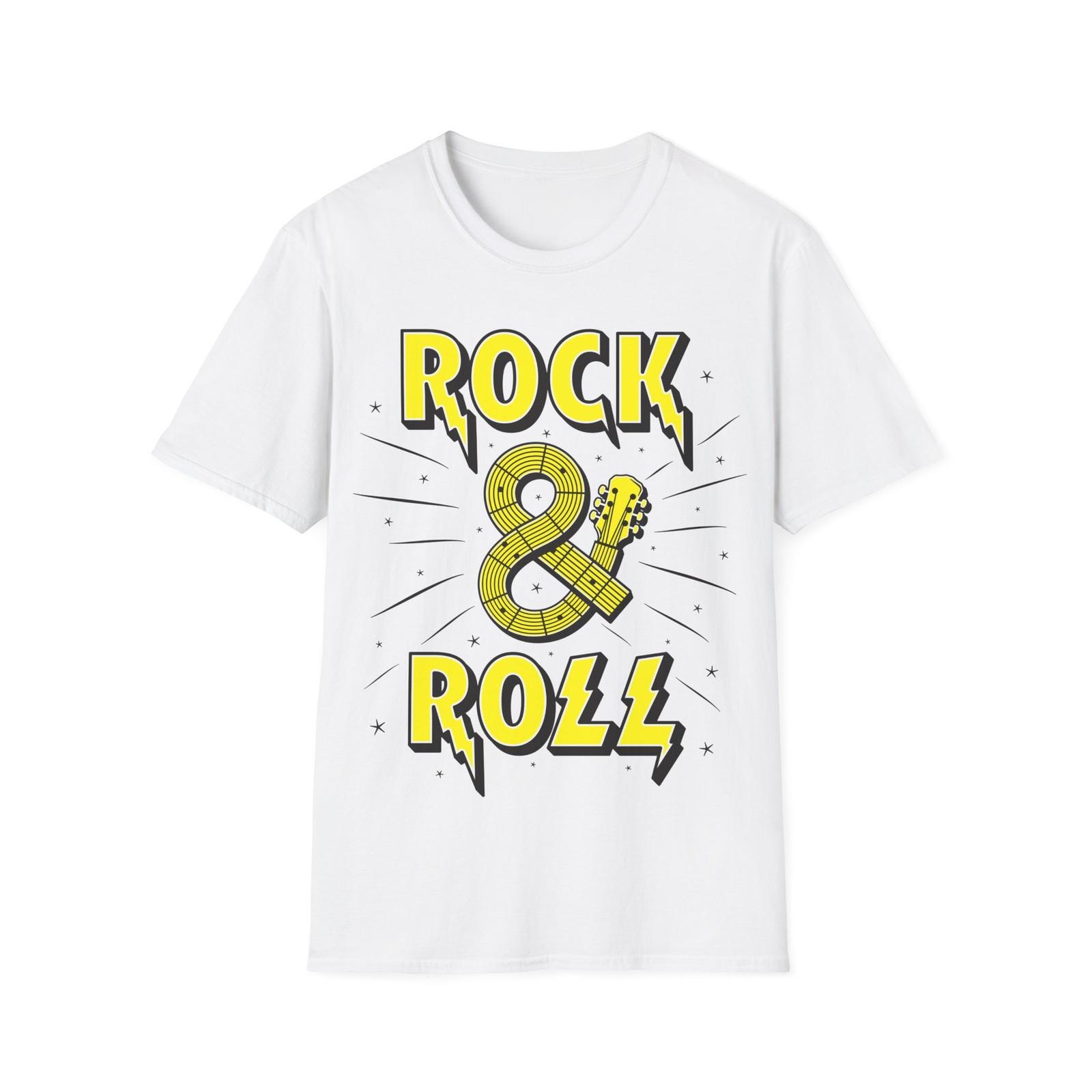

Футболка Rock n Roll Guitar, Унисекс футболка софтстайл, Топ для меломана, Рокерская футболка S